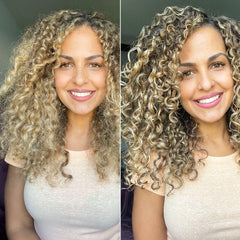 Love Ur Curls shampoo being poured to show gentle cleansing action