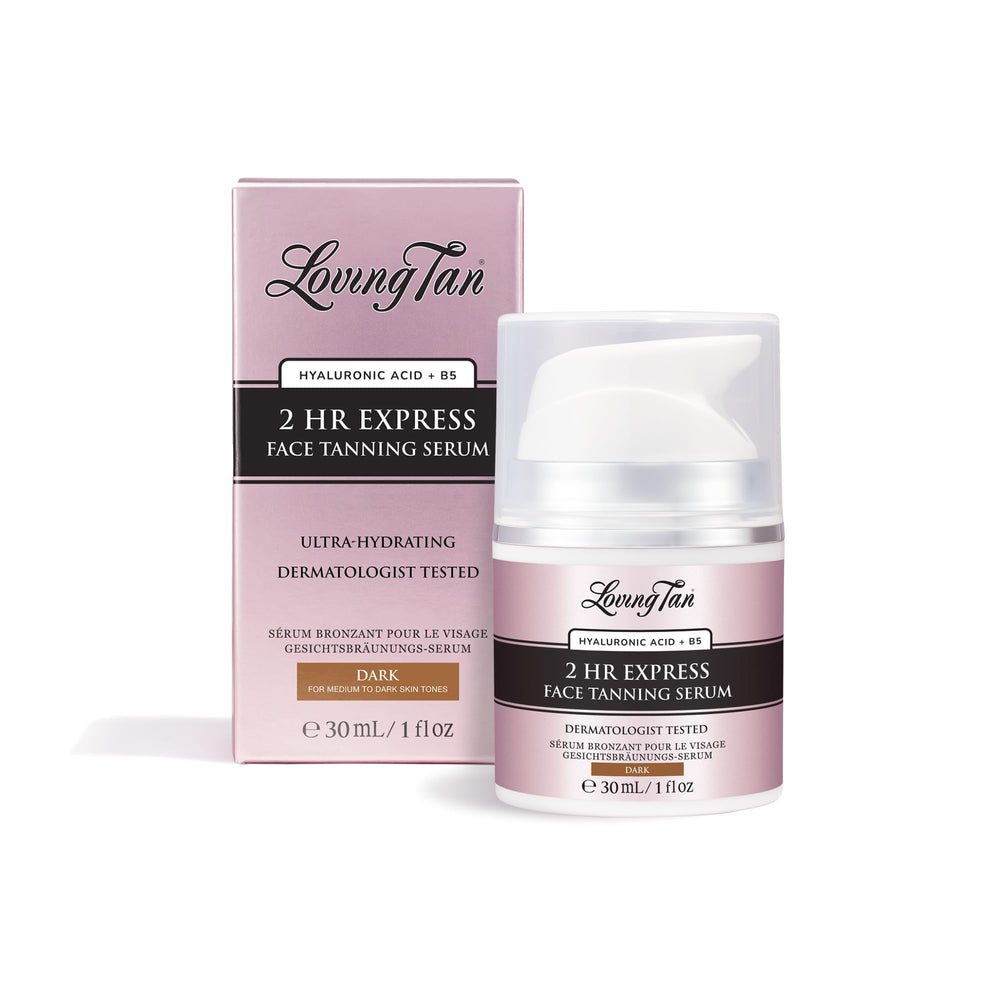 Loving Tan front packaging showing bottle and product name for clear identification and trust