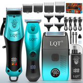 LQT front view of blue ombre clippers showing whole kit and storage convenience