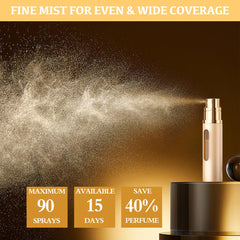 LTBL bottom-fill refilling action using perfume nozzle showing leak-free transfer benefit
