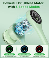 LUBEJR five brush heads arranged to show variety and customizable benefits