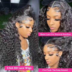 Lucksee close-up of Swiss HD lace frontal showcasing invisible hairline benefit