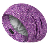 LULUSILK bonnet front view showing smooth silk finish and purple color, protective benefit