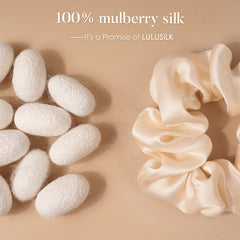 LULUSILK close-up on Mulberry silk texture highlights smooth finish and reduced friction