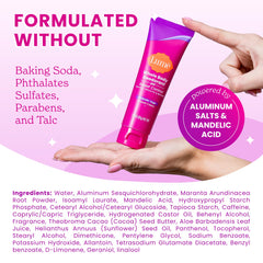 Model applying Lume cream to underarm for sweat and odor control benefit