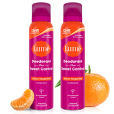 Lume front packaging showing clean tangerine two-pack and benefits