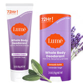 Lume bundle front packaging showing lavender scent and sizes for easy selection
