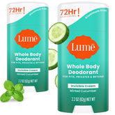 Lume front packaging showing Minted Cucumber two-pack for convenient freshness