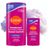 Lume Soft Powder front packaging showing clean stick and scent