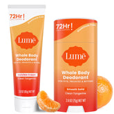 Lume tangerine bundle front packaging showing both stick and tube for convenience
