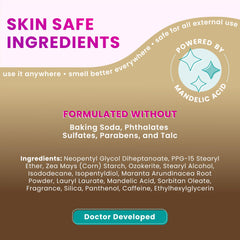 Label detail of Lume Vanilla Bliss showing scent and gentle formula benefit