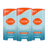 Lume whole body unscented front packaging showing 3-pack convenience and odor control