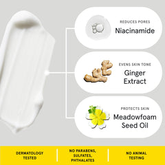 Lumin moisturizer next to common items showing 50ml scale and travel-friendly benefit