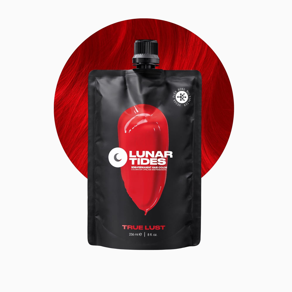 Lunar Tides front packaging showing bold red shade and product benefits