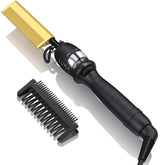 LURA hot comb front view showing controls and sleek housing for easy styling