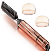LURA hot comb front view showing rose gold handle and full comb for easy grip and control