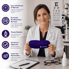 Model wearing Lure Essentials mask demonstrating relaxed relief after screen use