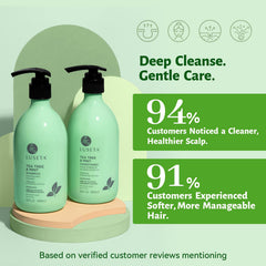 LUSETA close-up label highlighting key oils and claims
