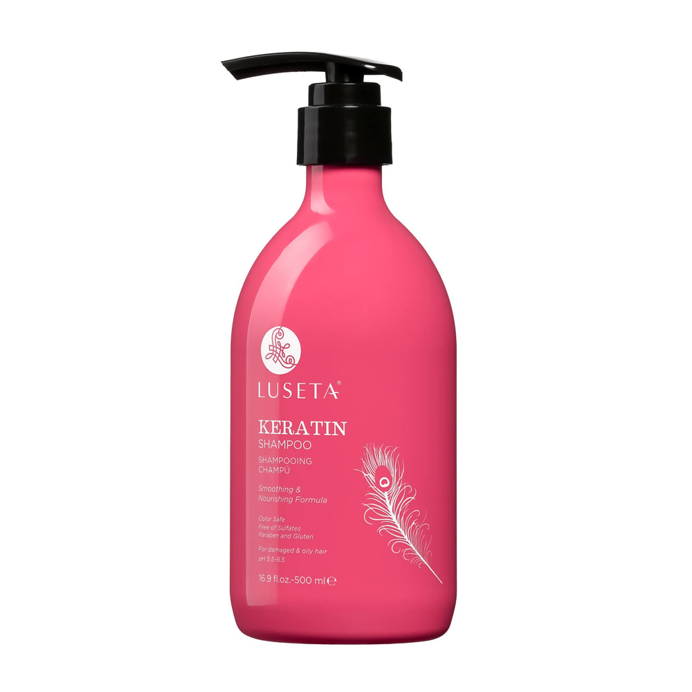 Luseta front bottle showing product and easy-pour design for convenience