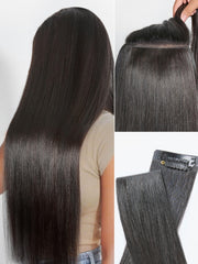 LUVME front packaging showing Yaki Straight extensions with product benefits