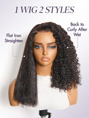 LUVME side profile of short curly bob illustrating full-volume look benefit
