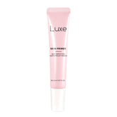 LUXE front packaging showing elegant primer bottle and 20ml size benefit