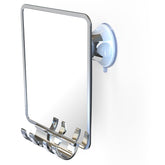 Luxo chrome front view showing stylish fogless shaving mirror benefit clear reflection