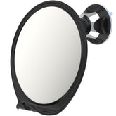 Luxo mirror front view showing clean black frame and clear reflection benefit