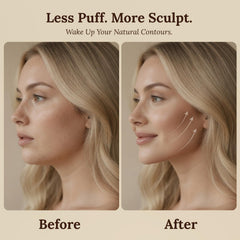 LUXR brush contour angle demonstration following jawline benefit: precise facial contact
