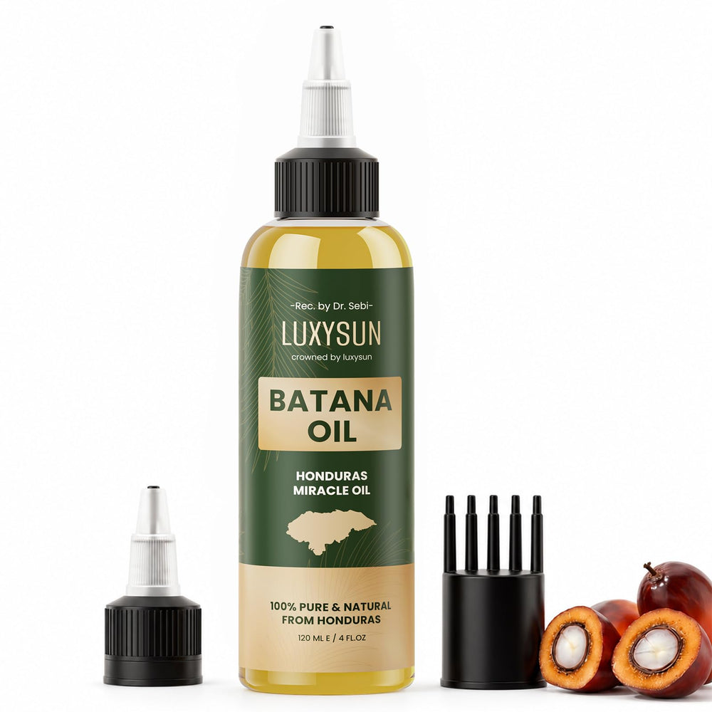 LUXYSUN bottle front label showing product identity and benefits