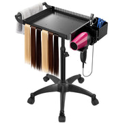 LWADALN front view of rolling salon cart showing full storage and mobility benefit
