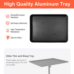 LWADALN close-up of large 17x13 inch aluminum top tray for organized instrument placement