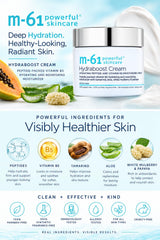 m-61 open jar close-up texture, shows creamy hydration and quick absorption