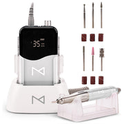 M Mase front view of white drill unit highlighting compact design and usability