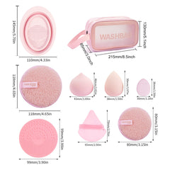 MAANGE beauty blenders and triangle puffs arranged offering versatile blending