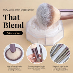 MAANGE brushes in travel case open organized for easy transport and protection