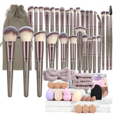 MAANGE full 51-piece champagne brush set displayed front showing variety and organization