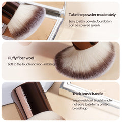 MAANGE double-ended kabuki brush in use blending foundation fast for smooth, even finish