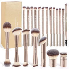 MAANGE front packaging showing champagne gift box and organized brush set, ideal for gifting