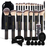 MAANGE front view of full brush set showing neat organized layout and travel readiness