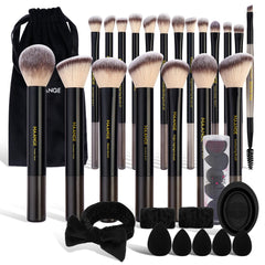 MAANGE front view of full brush set showing neat organized layout and travel readiness