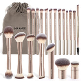 MAANGE gold brush set front view showing complete kit and case benefit organization
