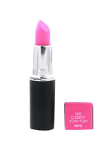 MAC Candy Yum Yum close-up texture of lipstick bullet highlighting silky-matte finish