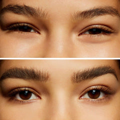 MAC brow application in lifestyle setting showing fuller, groomed brows