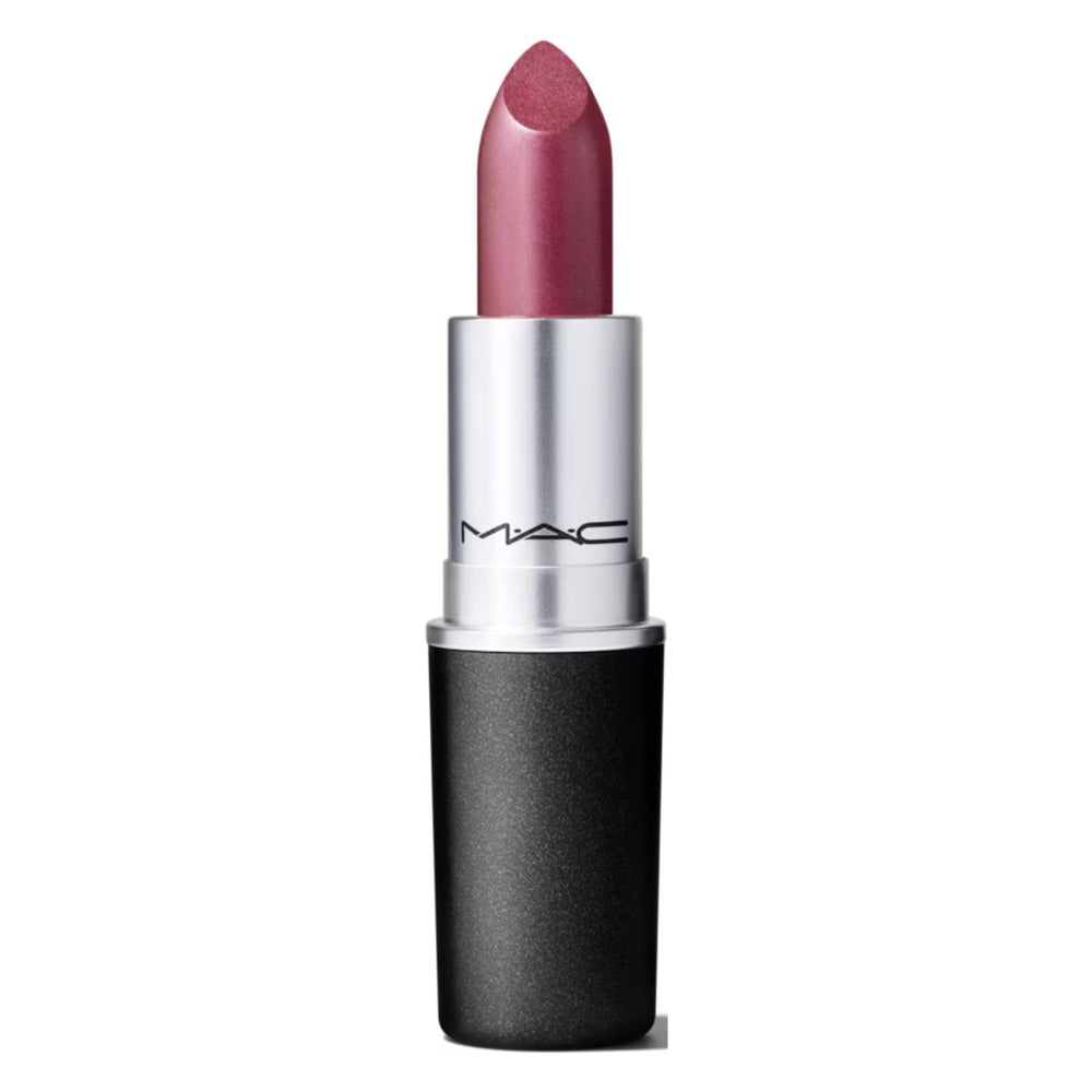 MAC Frost Plum Dandy front bullet showing color and sheen benefit