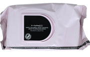 MAC gently off wipes front packaging showing jar and branding and clear benefits