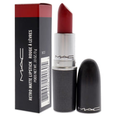 MAC Ruby Woo applied on lips demonstrating bold matte finish