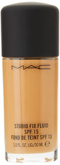 MAC Studio Fix pump and cap detail highlighting convenient dispensing and travel-ready design