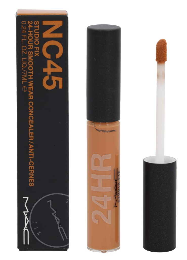 MAC front packaging showing shade NC45 and clean branding for easy selection