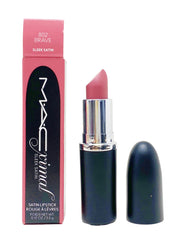 MAC front view of lipstick bullet showing color and packaging, easy-to-apply